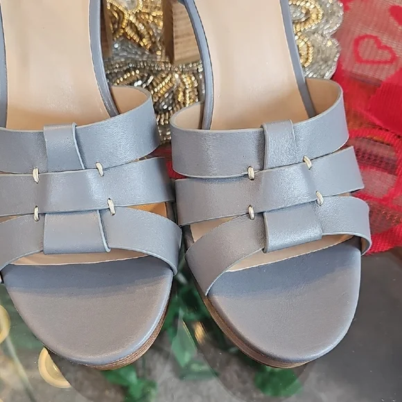 Lauren Ralph Lauren Gray Strappy Block Heels - Picture 3 of 12